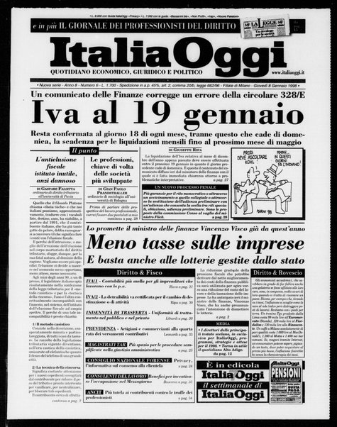 Italia oggi : quotidiano di economia finanza e politica